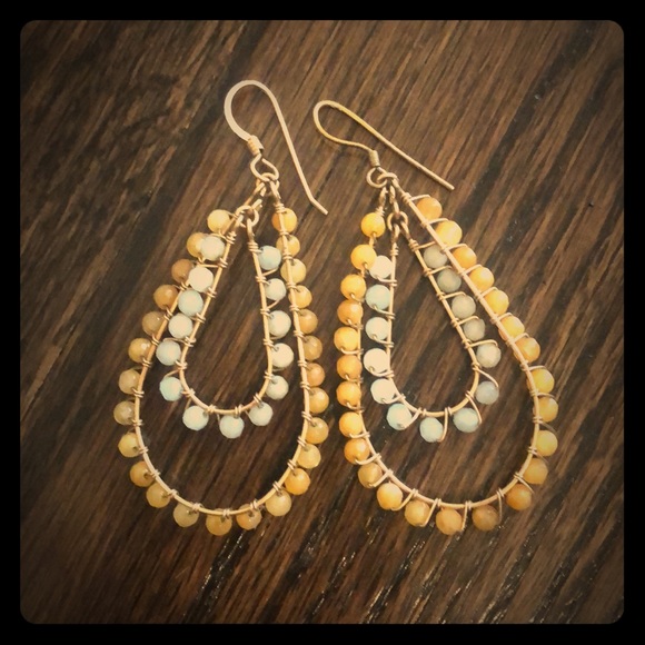 Anthropologie beaded gemstone earrings